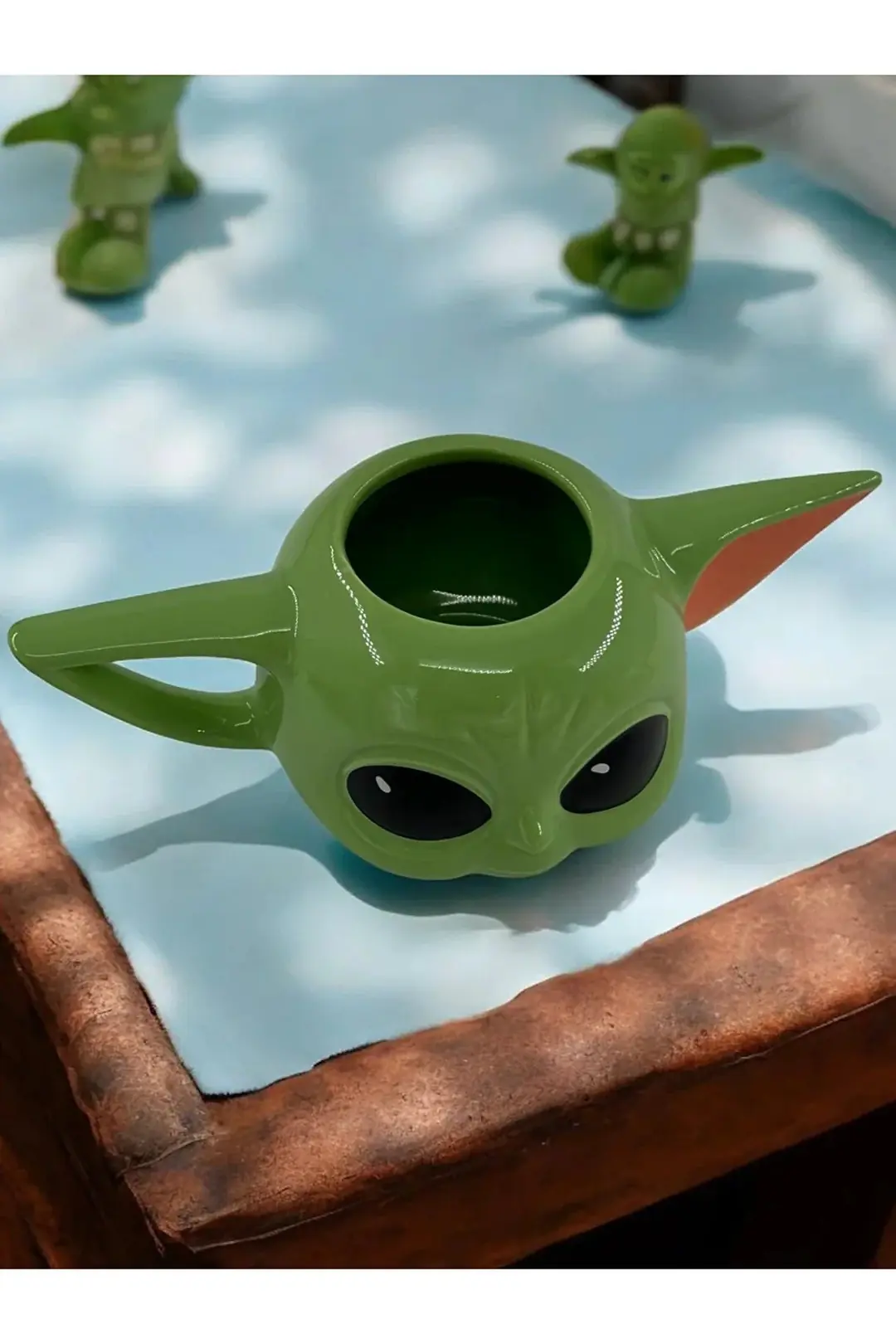 3D Baby Yoda Kafa Seramik Kupa - Kulak Kulplu 3
